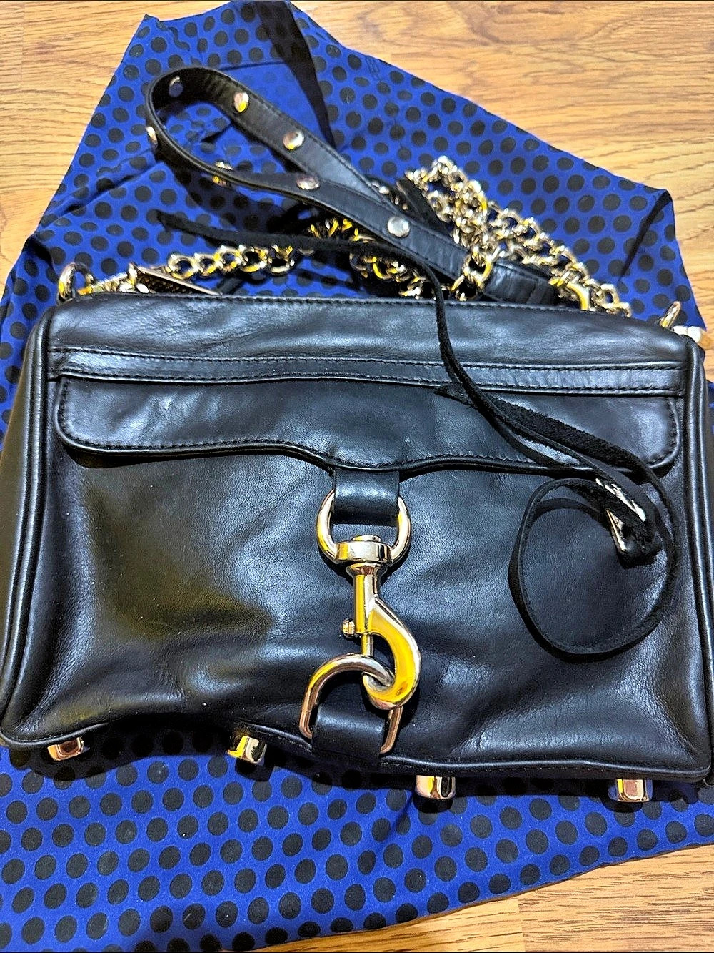 Rebecca Minkoff Mini M.A.C. Shoulder Bag. Black Leather Shoulder Bag